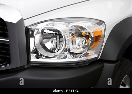 2008 Dodge Ram 4500 Chassis in White - Headlight Stock Photo