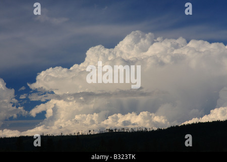 Towering thunderstorm above Kananaskis Country, Alberta Stock Photo