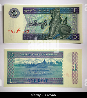 Bank notes from The Military Governed Myanmar, Burma Burmese Stock Photo