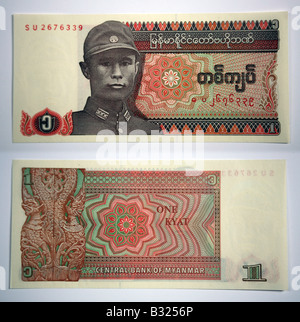 Bank notes from The Military Governed Myanmar, Burma Burmese Stock Photo