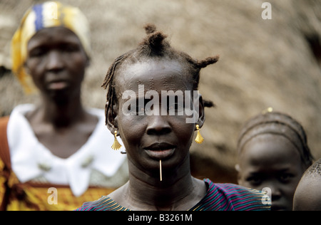 A visit to a Nuer village on the border of Sudan and Ethiopia Stock Photo