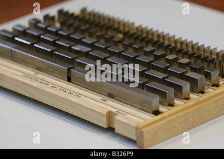 Gauge blocks used in a engineering workshop Stock Photo