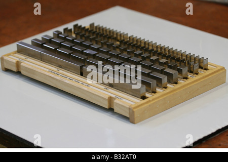 Gauge blocks used in a engineering workshop Stock Photo