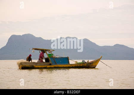 Local fisherman in Buntal Bay Bako National Park Sarawak Borneo Stock Photo