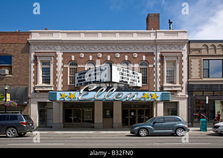THE MARQUIS of the historic ELLEN MOVIE THEATER on MAIN STREET in BOZEMAN MONTANA gateway to YELLOWSTONE NATIONAL PARK Stock Photo