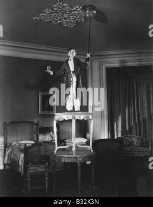 The magician prepares to entertain Stock Photo