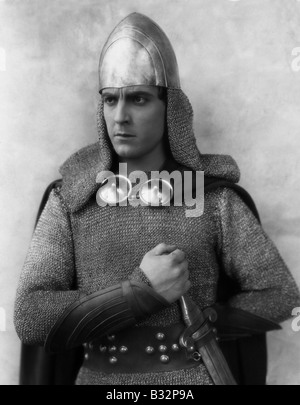 Portrait of knight in armor Stock Photo