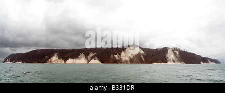 chalk cliff of Ruegen with Victoria view and Koenigsstuhl from seaside Stock Photo
