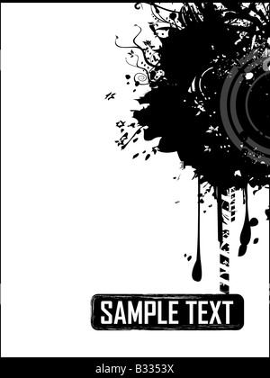 sample text and grungy circle Stock Photo