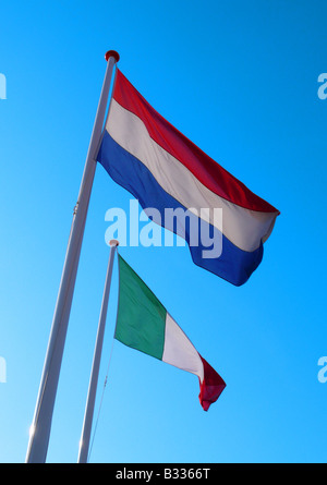 Dutch and Italian flag Stock Photo