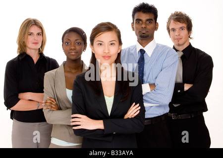 A diverse and serious looking business group Stock Photo