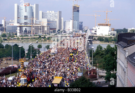 View from above at the Loveparade in Vienna Stock Photo