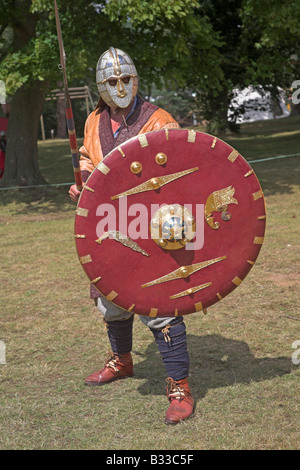 King Raedwald King Raedwald anglo saxon shield and helmet Stock Photo - Alamy