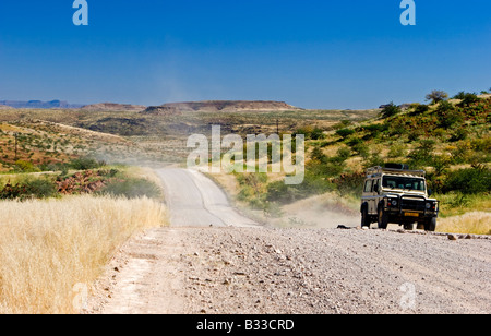 Driving on Namibian Roads Stock Photo