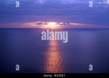Sunset seen from the west coast of Ireland Stock Photo