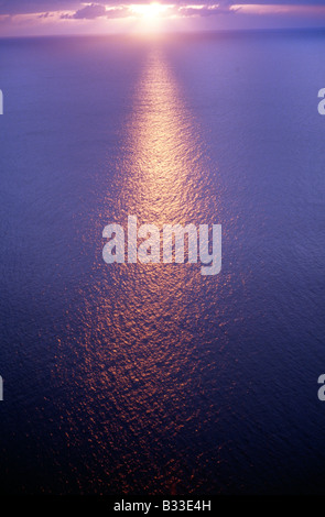 Sunset seen from the west coast of Ireland. Stock Photo