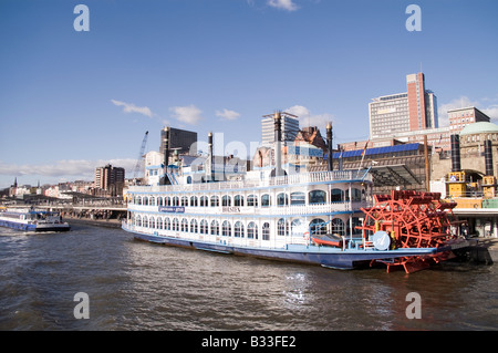 Hamburg harbor sightseeing boat Stock Photo