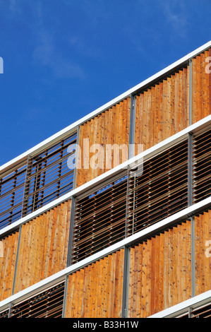 Abstract of wooden clad multi-storey car park in Reading, UK Stock Photo