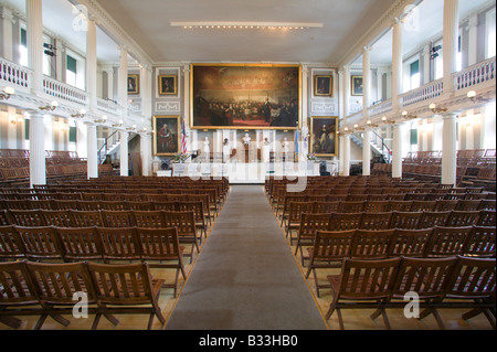 Interior of Faneuil Hall Birthplace of Liberty Boston Massachusetts Stock Photo