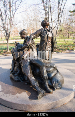Glenna Goodacre sculpture about women who served in the military at the Vietnam Women's Memorial on the Mall in Washington, DC. Stock Photo