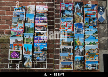 postcard display rack Veere Zeeland Netherlands Stock Photo