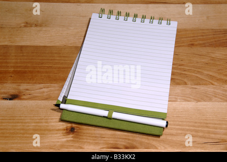 Blank spiral notebook with pen Stock Photo