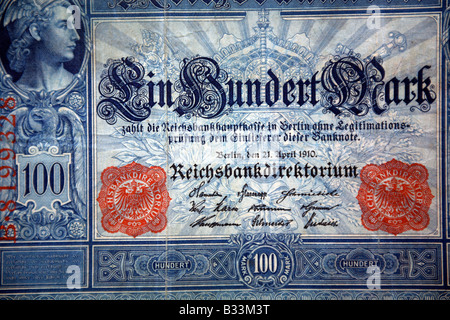 Close up of a traditional German banknote Stock Photo