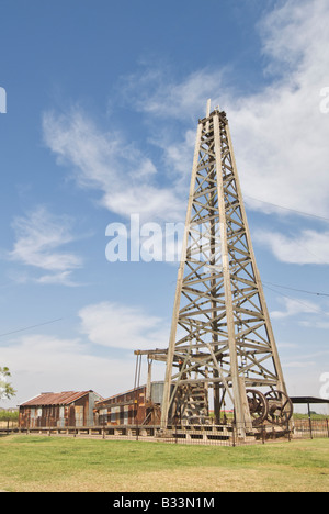 Texas Midland Permian Basin Petroleum Museum antique oil drilling rig Stock Photo