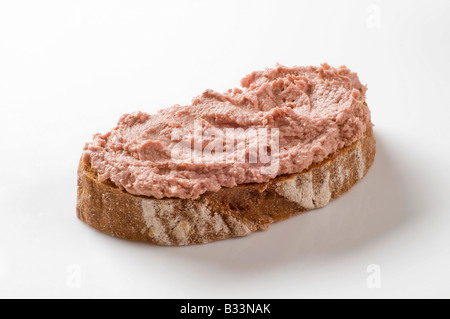 Slice of bread and liver pate Stock Photo