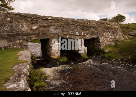 An old bridge situated near to Post Bridge on Dartmoor National Park, Devon Stock Photo