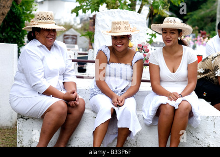 church goers at avarua cook islands christian church rarotonga cook islands Stock Photo