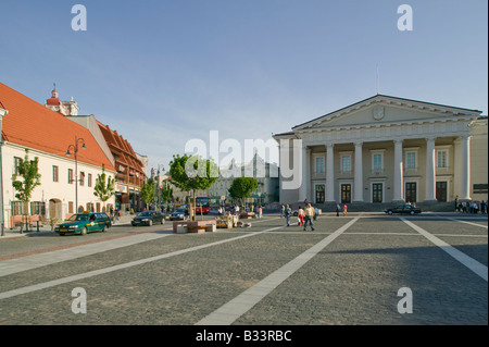 A view of the newly restored Town Hall and Town Hall Square in Vilnius Lithuania Stock Photo