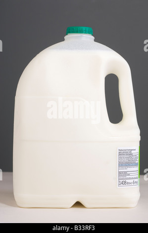 plastic bottle container of skimmed milk, doorstep delivery from the