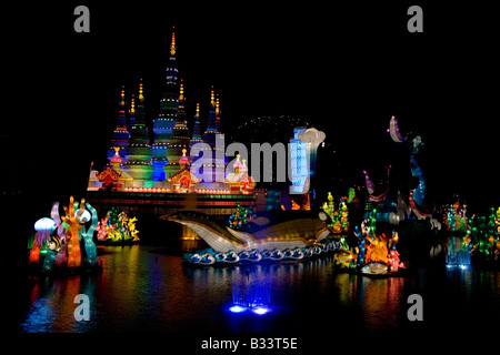 Lantern set Porcelain pagoda - Ontario Place Chinese Lantern Festival Stock Photo