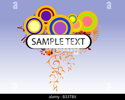 sample-text with swirly circles Stock Photo