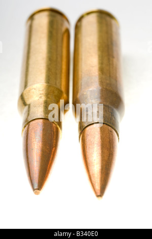 Two Winchester 308 rifle bullets Stock Photo