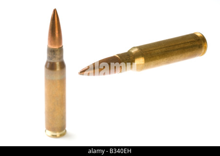 Two Winchester 308 rifle bullets Stock Photo