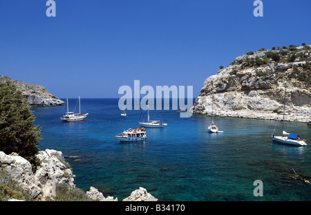 Anthony Quinn Bay nearby Faliraki on Rhodes Island Dodecanese Greece Stock Photo