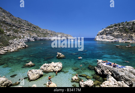 Anthony Quinn Bay nearby Faliraki on Rhodes Island Dodecanese Greece Stock Photo