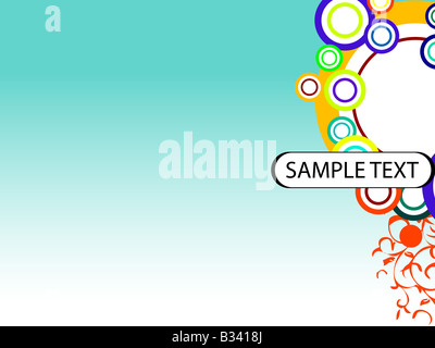 swirly circles with sample-text Stock Photo