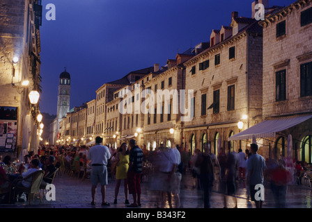 Street Cafes in Dubrovnik Dalmatia Croatia Stock Photo