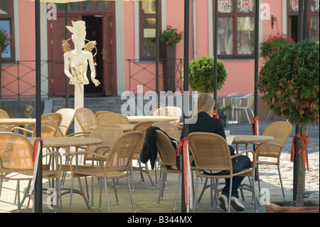 A cafe on Theatre Square in the Old Town Klaipeda Lithuania Stock Photo