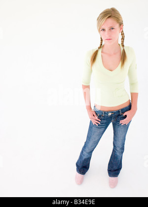 Teenage girl looking at camera Stock Photo