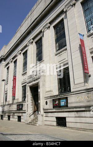 City of Sheffield, England. Named after John George Graves, the Graves Art Gallery and Central Library at Surrey Street. Stock Photo