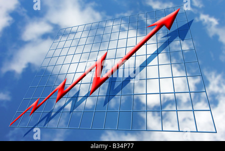 Background showing chart on sky background Stock Photo