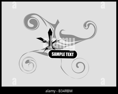 swirly design with text box Stock Photo