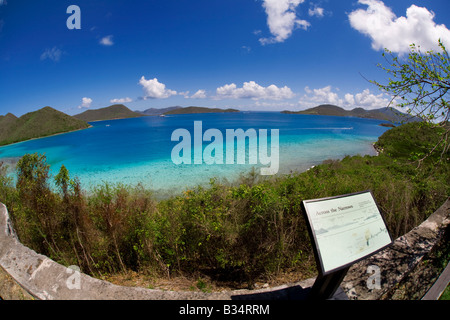 British Virgin Islands as seen from Annaberg Ruins area on the caribbean island of St John in the US Virgin Islands Stock Photo