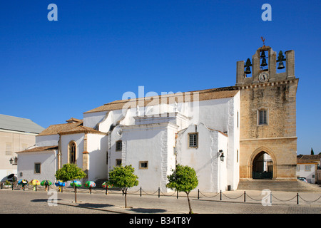 cathedral at the square Largo da Sé, old town, Faro, Algarve, Portugal Stock Photo