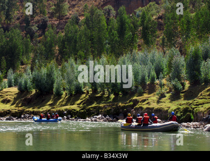 White Water rafting in Peru, South America Stock Photo