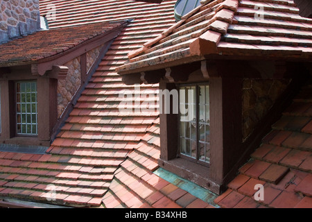 Spanish Roof Tiles and Dormers Stock Photo